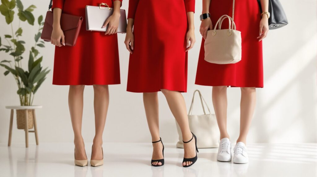 quelles chaussures avec une robe rouge